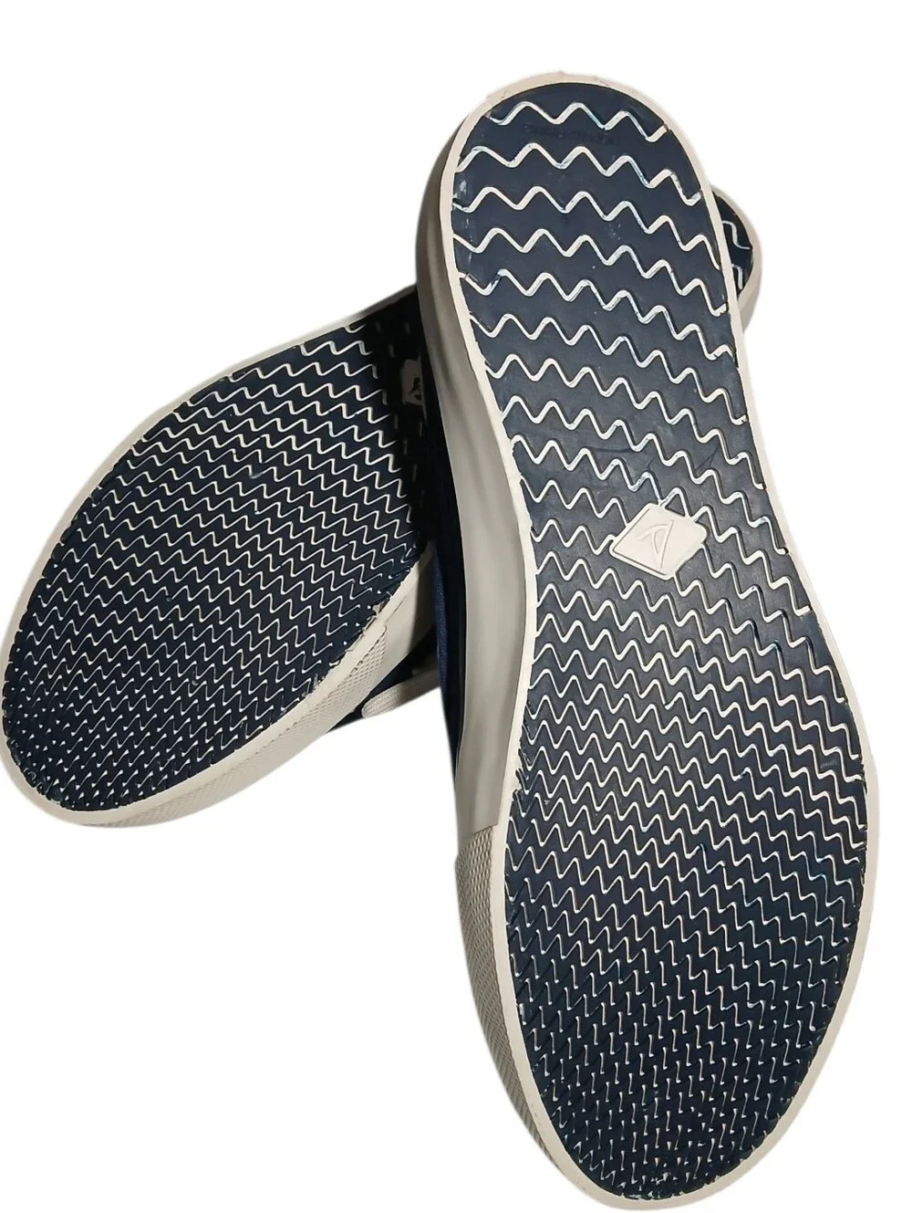 SPERRY Mens Navy Blue W White Laces Sz 8.5